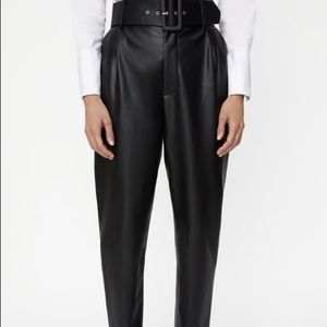 Zara belted faux leather pants